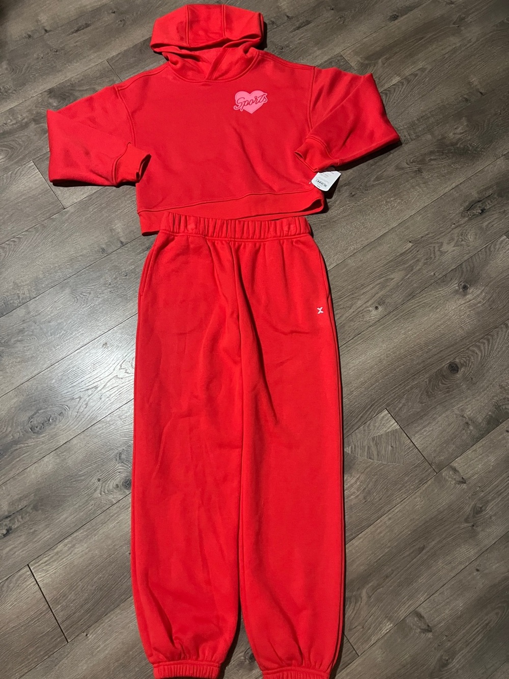 Xersion Red Pullover Hoodie & Sweatpants Size 10/12 New